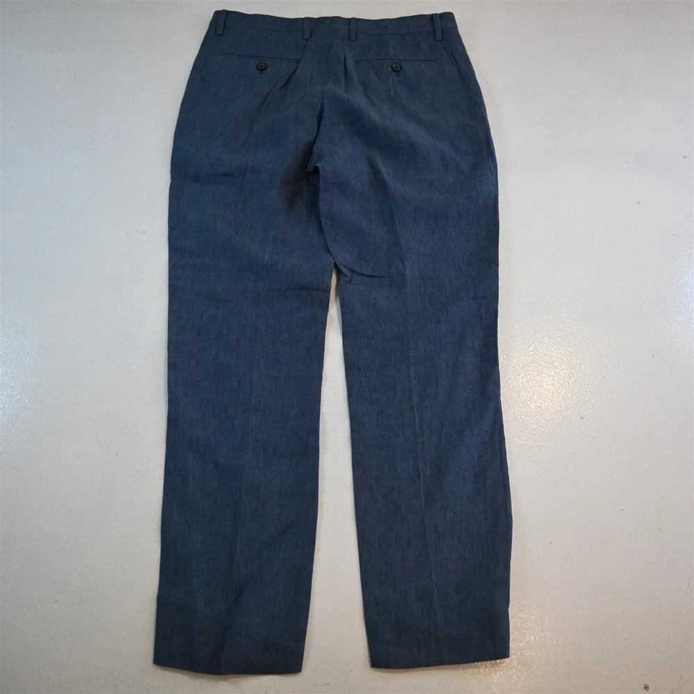 Banana Republic 32x32 Blue 100% Linen‎ 581140 Slim Dress Mens Pants